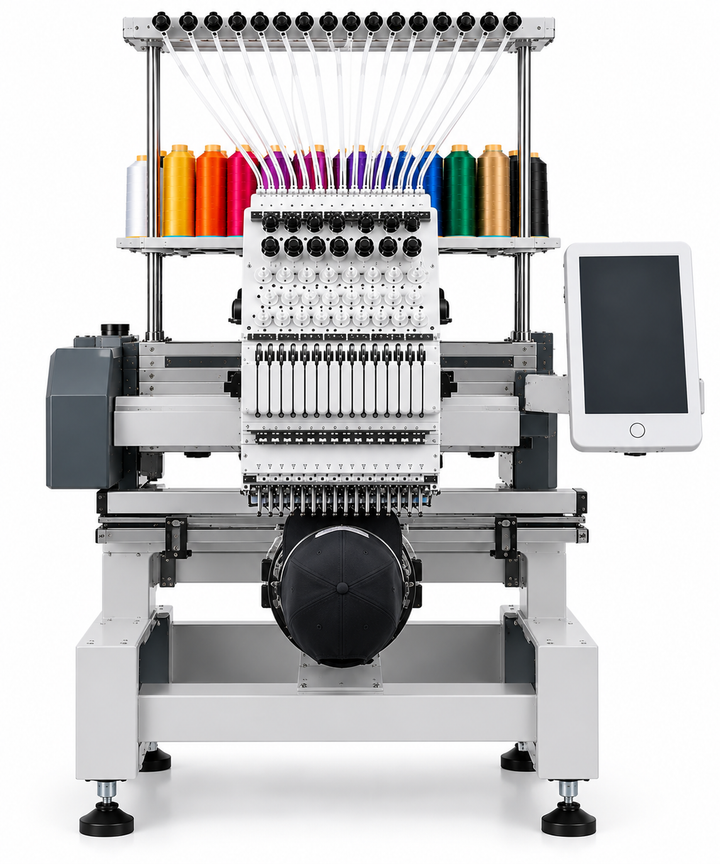 Commercial Cap Embroidery Machine - 15-Needle Hat Embroidery System