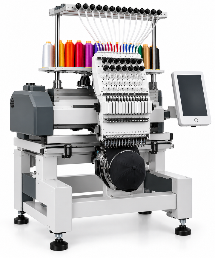 Commercial Cap Embroidery Machine - angle view