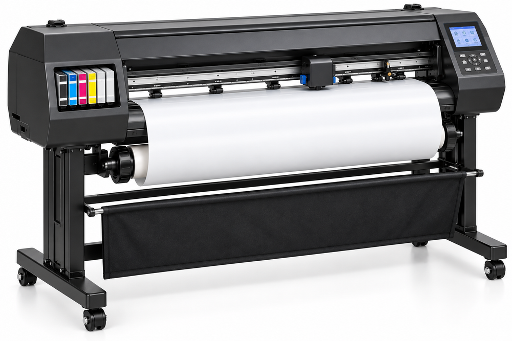 Commercial Print and Cut Vinyl Cutter - angle view